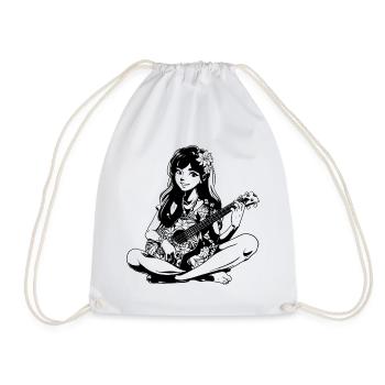 Ukulele Mädchen - Turnbeutel - Weiß - Vorne