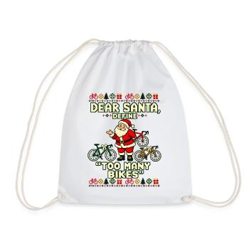 Weihnachten Rennrad Fahrrad Humor - Turnbeutel - Weiß - Vorne