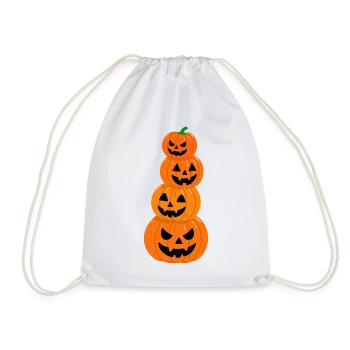 Halloween Gruselkürbisse - Turnbeutel - Weiß - Vorne