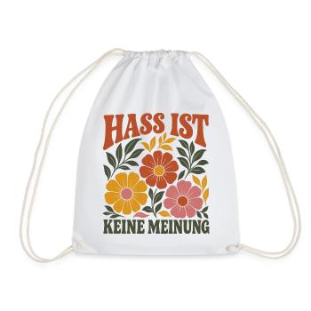 Hass Ist Keine Meinung Vintage Boho Antifa Protest - Turnbeutel - Weiß - Vorne