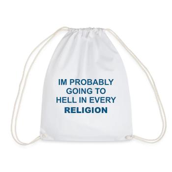 033 Religiöses Paradox Meme Tee - Turnbeutel - Weiß - Vorne