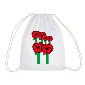 Mohn-Waffenstillstand, Tag 11, 11, 11 - Turnbeutel - Weiß - Vorne