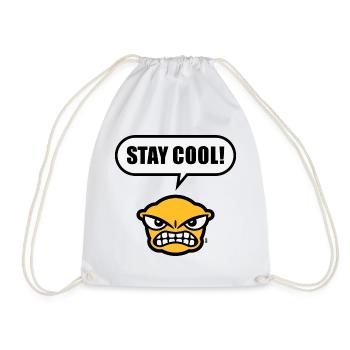 Stay Cool! (Ruhe Bewahren! / Lustig / POS 3C Gold) - Turnbeutel - Weiß - Vorne
