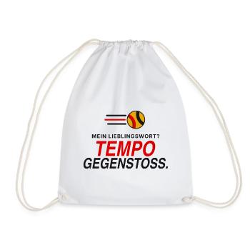 Lieblingswort Tempogegenstoß - Turnbeutel - Weiß - Vorne