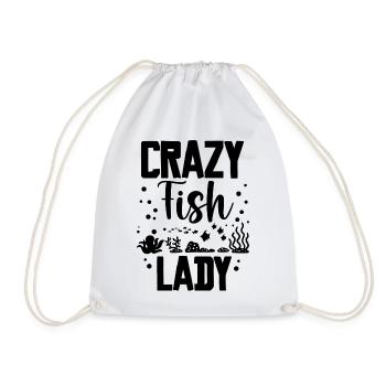 Crazy Fish Lady Aquaristik - Turnbeutel - Weiß - Vorne