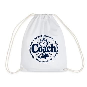 Coach - Trainer - Training - Sport - Gym - Sportle - Turnbeutel - Weiß - Vorne