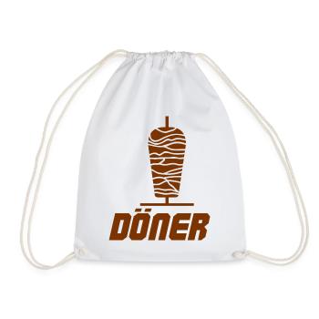 Döner Spieß Illustration - Turnbeutel - Weiß - Vorne