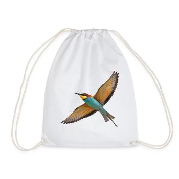 Bienenfresser im Flug – farbenfrohes Vogelmotiv - Turnbeutel - Weiß - Vorne