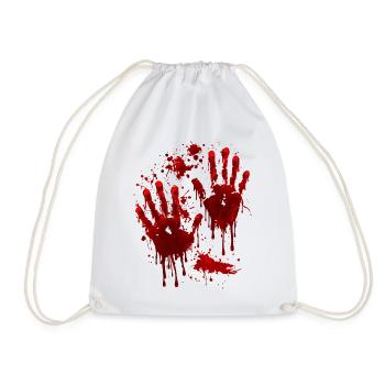 Blutige Handabdrücke – Halloween Horror - Turnbeutel - Weiß - Vorne