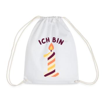 1. Geburtstag - Ich bin eins - Turnbeutel - Weiß - Vorne