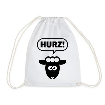 Hurz! (Lamm / Black / Lustig / Total Normal / POS) - Turnbeutel - Weiß - Vorne