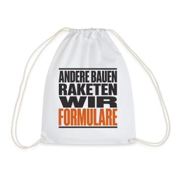 Bürokratie Satire Raketen Formulare Typo - Turnbeutel - Weiß - Vorne