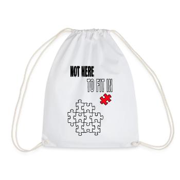Not Here to Fit In – Rotes Puzzleteil Statement - Turnbeutel - Weiß - Vorne