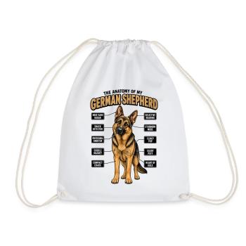 Hundehalter Geschenk Deutscher Schäferhund Gassi  - Turnbeutel - Weiß - Vorne