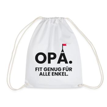 Fitter Opa am Berg für alle Enkel - Turnbeutel - Weiß - Vorne