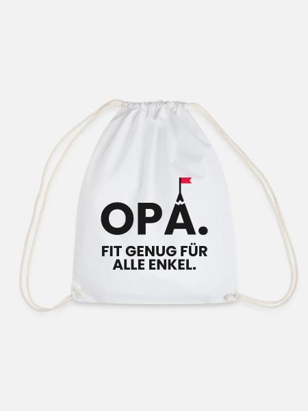 Fitter Opa am Berg für alle Enkel - Turnbeutel - Weiß