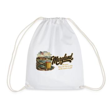 Maryland Retro Vintage Crab Old Bay Fort Design - Turnbeutel - Weiß - Vorne