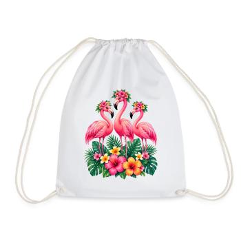 Niedlicher Flamingo Süße Flamingos - Turnbeutel - Weiß - Vorne