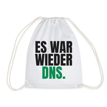 Es war wieder DNS - Turnbeutel - Weiß - Vorne