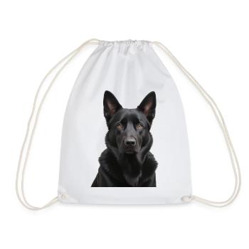 Schwarzer Schäferhund Portrait - Turnbeutel - Weiß - Vorne