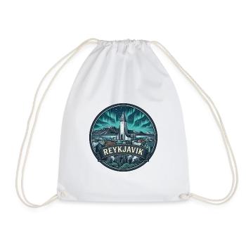 Reykjavik Island Reiseabzeichen Kirchensouvenir - Turnbeutel - Weiß - Vorne