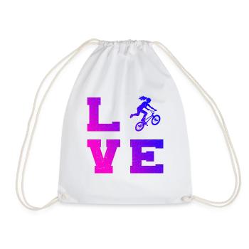 BMX-Racing Geschenkidee für die Freestyle-Fahrerin - Turnbeutel - Weiß - Vorne