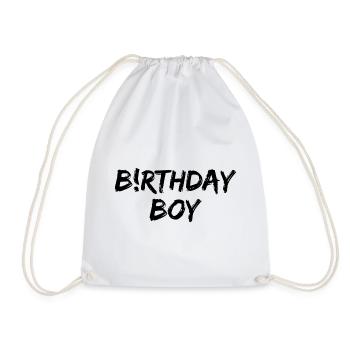 BiRTHDAY BOY, GEBURTSTAGSKIND, HAPPY BIRTHDAY MANN - Turnbeutel - Weiß - Vorne