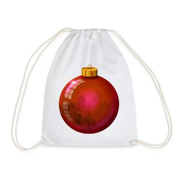 Red Christmas Bauble isolated. - Turnbeutel - Weiß - Vorne