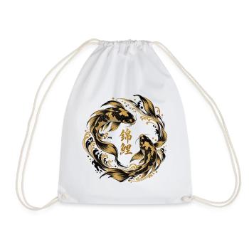 Koi Schwarz Gold - Turnbeutel - Weiß - Vorne