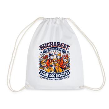Bucharest Stray Dog Rescuers Festive Spirit - Turnbeutel - Weiß - Vorne