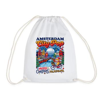 Amsterdam City Pop Merry Christmas Netherlands - Turnbeutel - Weiß - Vorne