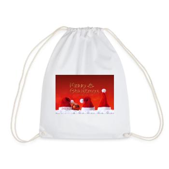 Frohe Weihnachten 2027 Hut-Trio - Turnbeutel - Weiß - Vorne