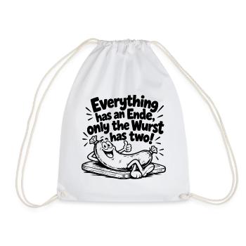 Lustiger Denglisch Spruch Everything has an Ende - Turnbeutel - Weiß - Vorne