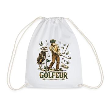Golf, Golfer, ich bin ein Golfer - Turnbeutel - Weiß - Vorne