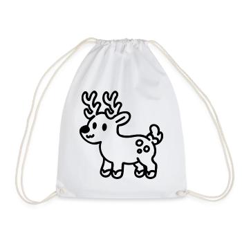 Niedliches Feiertags-Rentier Weihnachts Hirsch SVG - Turnbeutel - Weiß - Vorne