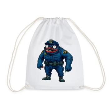 Monster Polizei / Halloween Cop - Turnbeutel - Weiß - Vorne