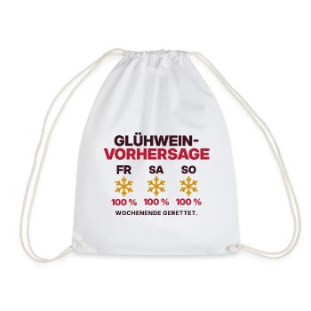 Glühwein-Vorhersage Wochenende - Turnbeutel - Weiß - Vorne