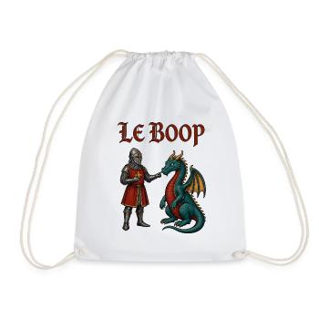 Le Boop – Ritter boopt Drachen | Mittelalter Meme - Turnbeutel - Weiß - Vorne