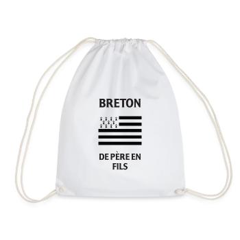 Breton De Pere En Son T-Shirt-Geschenk-Humor - Turnbeutel - Weiß - Vorne