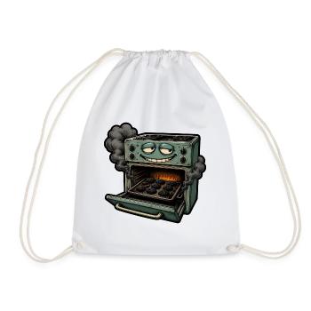 Verbrannte Kekse Backofen Backen Comic T-Shirt - Turnbeutel - Weiß - Vorne