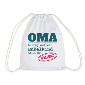Oma 2027 – Antrag auf Enkelkind genehmigt - Turnbeutel - Weiß - Vorne