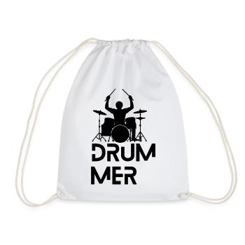 Drummer Schlagzeug Musik Geschenk für Schlagzeuger - Turnbeutel - Weiß - Vorne
