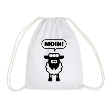Moin! (Schaf / White / Lamm / Plattdeutsch / POS) - Turnbeutel - Weiß - Vorne
