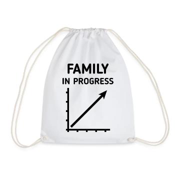 Family In Progress (Schwanger / Eltern / Black) - Turnbeutel - Weiß - Vorne