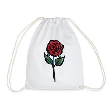 Karmesinrose Aquarell - Turnbeutel - Weiß - Vorne