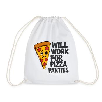 Pizza Party Typografie Nurse Pflege Sarkasmus RN - Turnbeutel - Weiß - Vorne