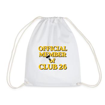 Darts Mitglied Club 26 – Goldschrift - Turnbeutel - Weiß - Vorne