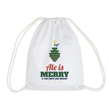 Ale Is Merry – Craft-Bier Weihnachtsshirt - Turnbeutel - Weiß - Vorne