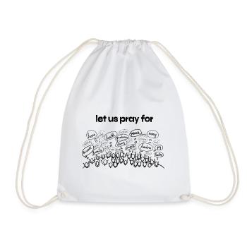 Let us pray for - people praying line art - Turnbeutel - Weiß - Vorne