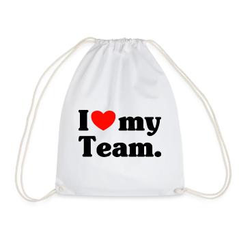 I love my Team - Turnbeutel - Weiß - Vorne